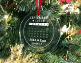 Personalized Christmas Ornament Wedding Date, Christmas Ornament With Wedding Date, Wedding Date Ornament, Wedding Date Calendar Ornament