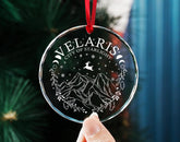 Clear Glass Ornament, Velaris Ornament, Glass Ornaments Engraved, Glass Ornament Engraved, Glass Christmas Ornaments, Acotar Christmas Gift