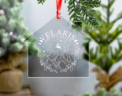 Clear Glass Ornament, Velaris Ornament, Glass Ornaments Engraved, Glass Ornament Engraved, Glass Christmas Ornaments, Acotar Christmas Gift
