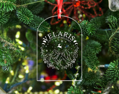 Clear Glass Ornament, Velaris Ornament, Glass Ornaments Engraved, Glass Ornament Engraved, Glass Christmas Ornaments, Acotar Christmas Gift