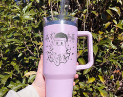 Christmas Ghost Tumbler, Cute Christmas Ghost Tumbler, Boojee Ghost Tumbler, Xmas Holiday Tumbler 40OZ,Engraved Tumbler 40OZ