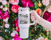 Cool Moms Club 40oz Tumbler, Engraved Tumbler, Engraved Tumbler With Handle, Engraved Tumbler, Gift for Mom, Cool Mom Gift, Mom Tumbler