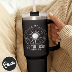 Be The Light Matthew Tumbler, 40oz Tumbler With Engraving, Engraved Tumbler 40oz, Engraved Tumbler With Handle, Christian Retreat Gift