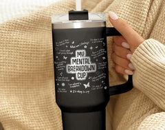 Mental Health Matters Tumbler, Mental Health Awareness Tumbler,Daily Affirmation Tumbler, 40oz Engraved Tumbler,Engraved Tumbler With Handle
