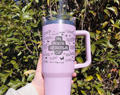Mental Health Matters Tumbler, Mental Health Awareness Tumbler,Daily Affirmation Tumbler, 40oz Engraved Tumbler,Engraved Tumbler With Handle