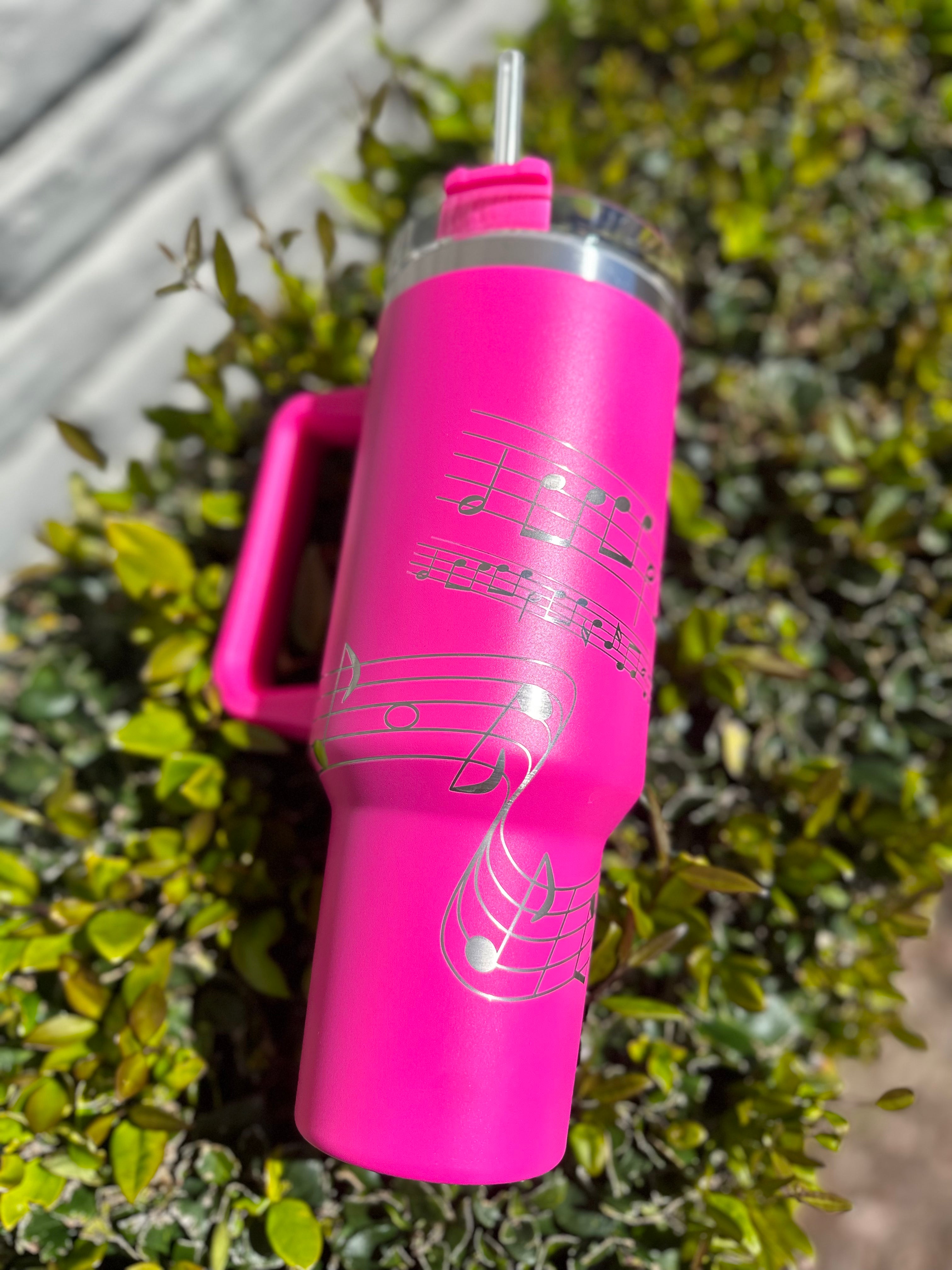 Tumbler laser engrave - Full Wrap Music Notes, Gift for her, Gift for Him, Gift for kids