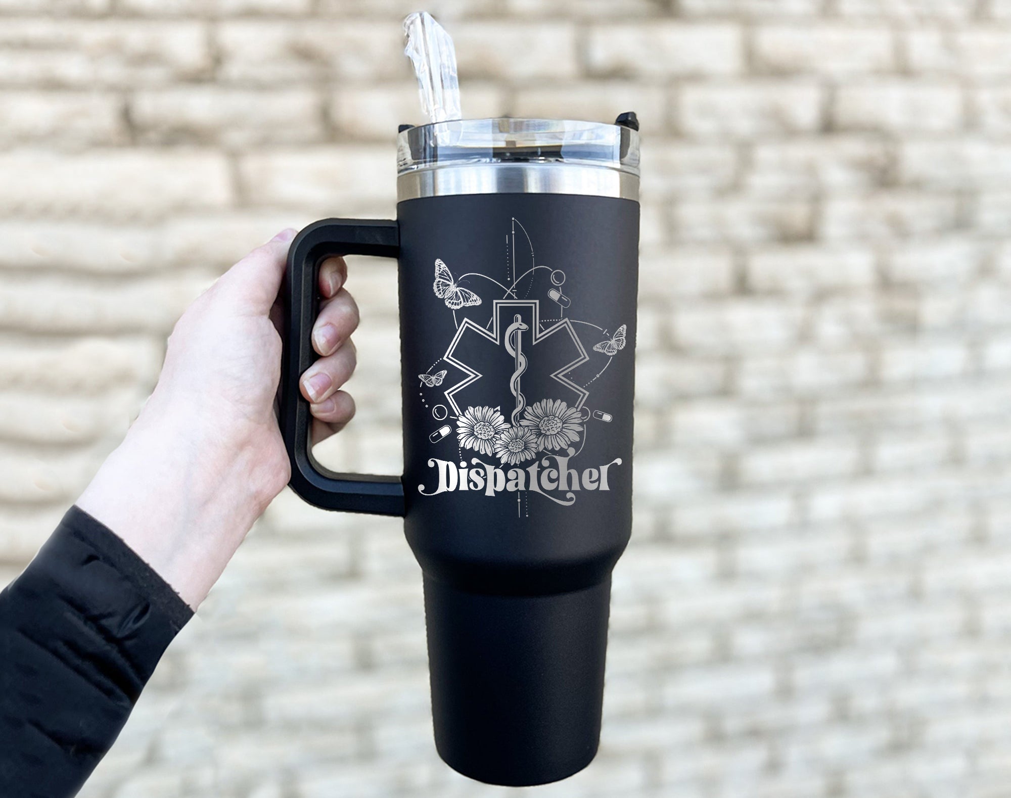 Dispatcher Tumbler, 911 Dispatcher Tumbler, 911 Dispatcher Tumbler 40oz, Engraved Tumbler With Handle, Engraved Tumbler 40oz, Engraved Tumbler