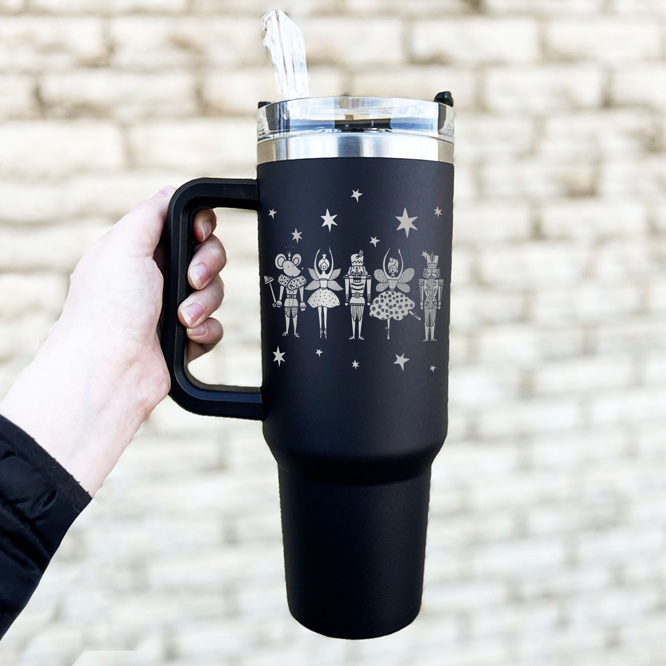 Nutcracker Ballet Tumbler 40OZ, Christmas 40OZ Tumbler, Engraved Tumbler, Engraved Tumbler With Handle,Engraved Tumbler,Nutcracker Christmas