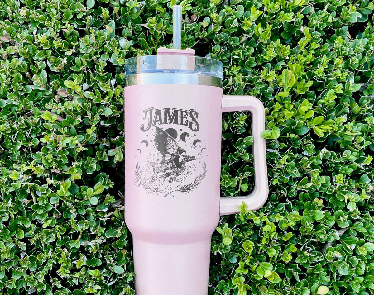 Fourth Wing Tumbler, Engraved Tumbler 40Oz, Engraved Tumbler, Tumbler With Handle, Fourth Wing Riders Quadrant, Violet Sorrengail, Bookish Gift