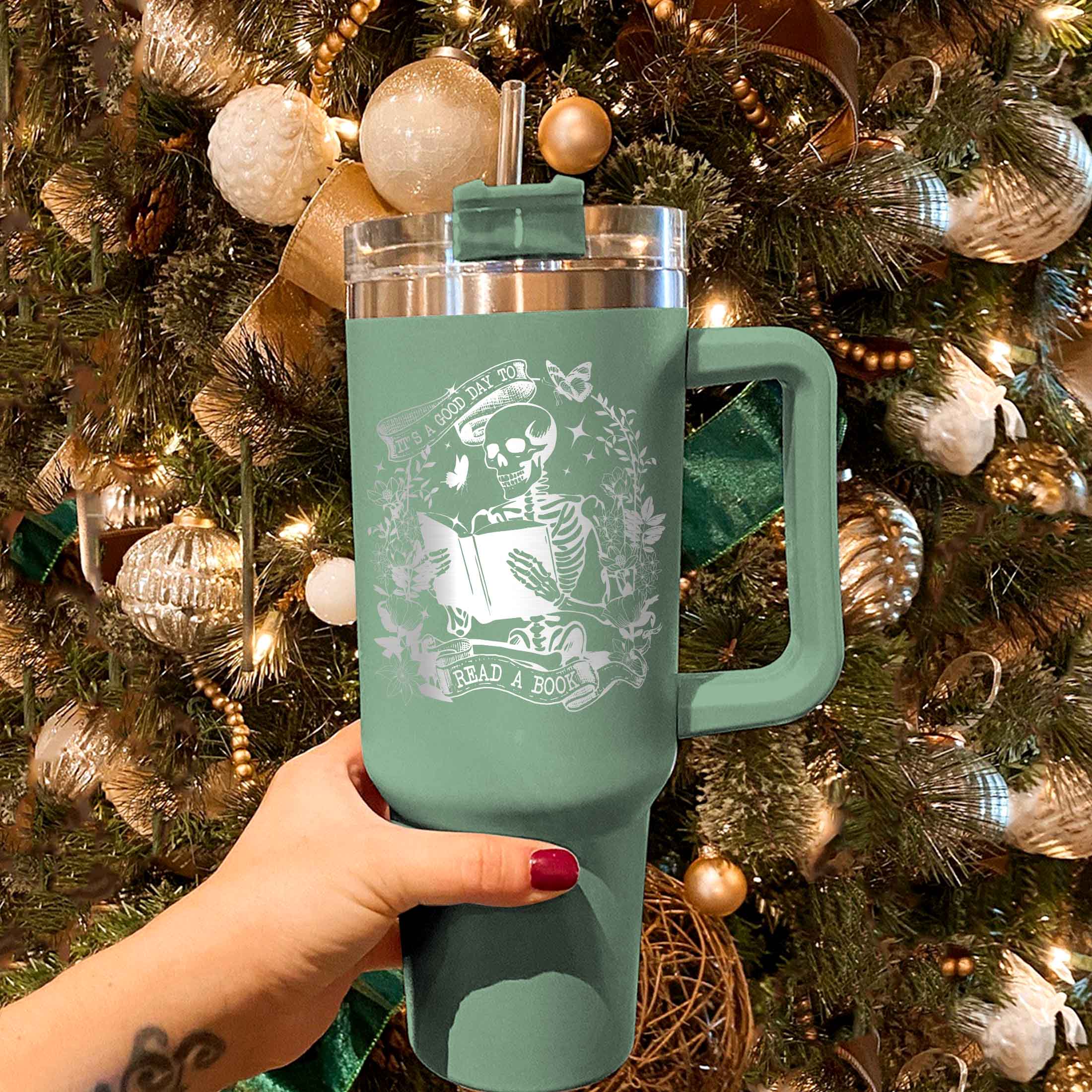 Book Lover Tumbler, Engraved Tumbler Books, Book Worm Tumbler, Book Tumbler With Handle, Its a Good Day To Read a Book Tumbler 40oz