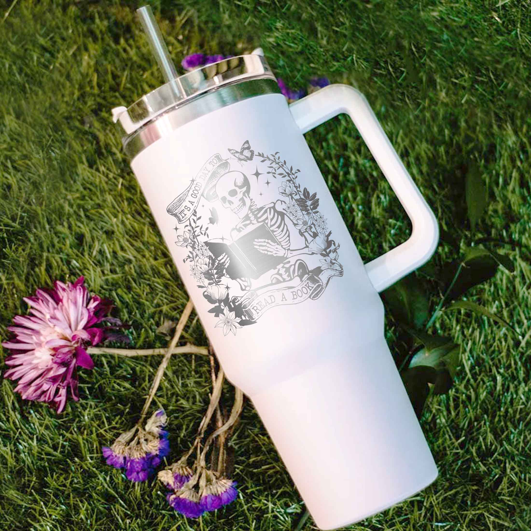 Book Lover Tumbler, Engraved Tumbler Books, Book Worm Tumbler, Book Tumbler With Handle, Its a Good Day To Read a Book Tumbler 40oz