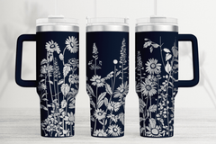 Wildflower 40oz Laser Tumbler Wrap Theme