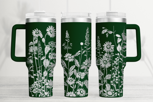 Wildflower 40oz Laser Tumbler Wrap Theme