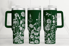 Wildflower 40oz Laser Tumbler Wrap Theme