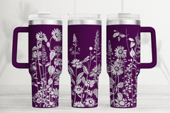 Wildflower 40oz Laser Tumbler Wrap Theme