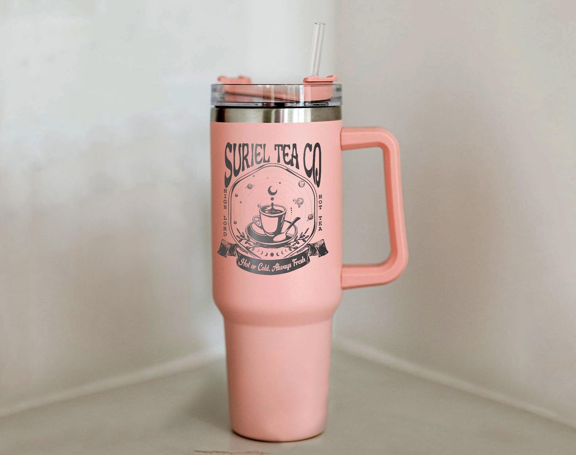Suriel Tea Co Tumbler, Acotar Merch, Acotar Tumbler With Straw, Acotar Tumbler, Engraved Tumbler, Engraved Tumbler With Handle, Tumbler 40oz