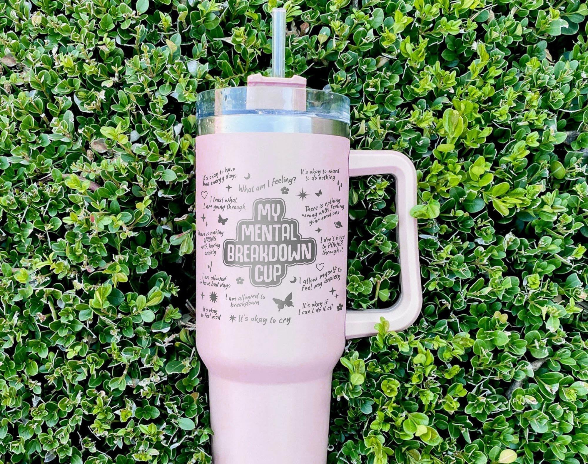 Mental Health Matters Tumbler, Mental Health Awareness Tumbler,Daily Affirmation Tumbler, 40oz Engraved Tumbler,Engraved Tumbler With Handle