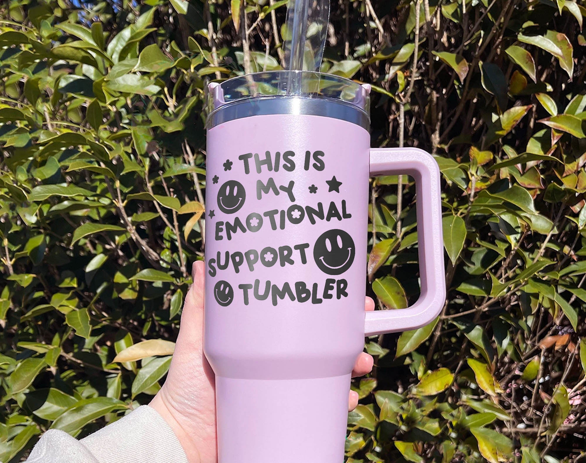 Emotional Support Tumbler 40oz, Emotional Support Tumbler, Engraved Tumbler With Handle, Engraved Tumbler 40oz,Mental Health Matters Tumbler