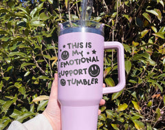 Emotional Support Tumbler 40oz, Emotional Support Tumbler, Engraved Tumbler With Handle, Engraved Tumbler 40oz,Mental Health Matters Tumbler