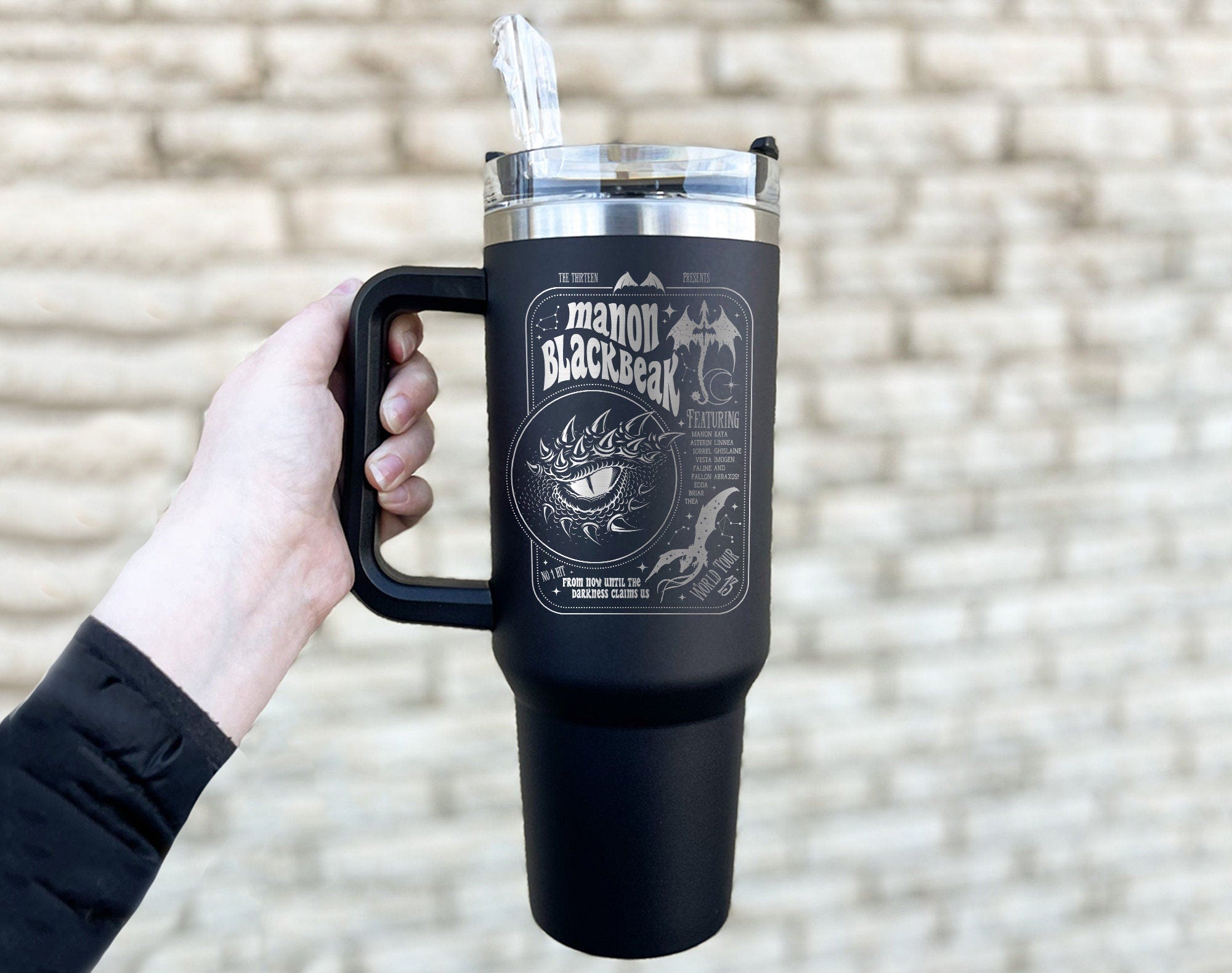 Manon Blackbeak Tumbler, Manon Blackbeak Throne of Glass Tumbler, Engraved Tumbler With Handle,Engraved Tumbler 40oz,Throne of Glass Tumbler